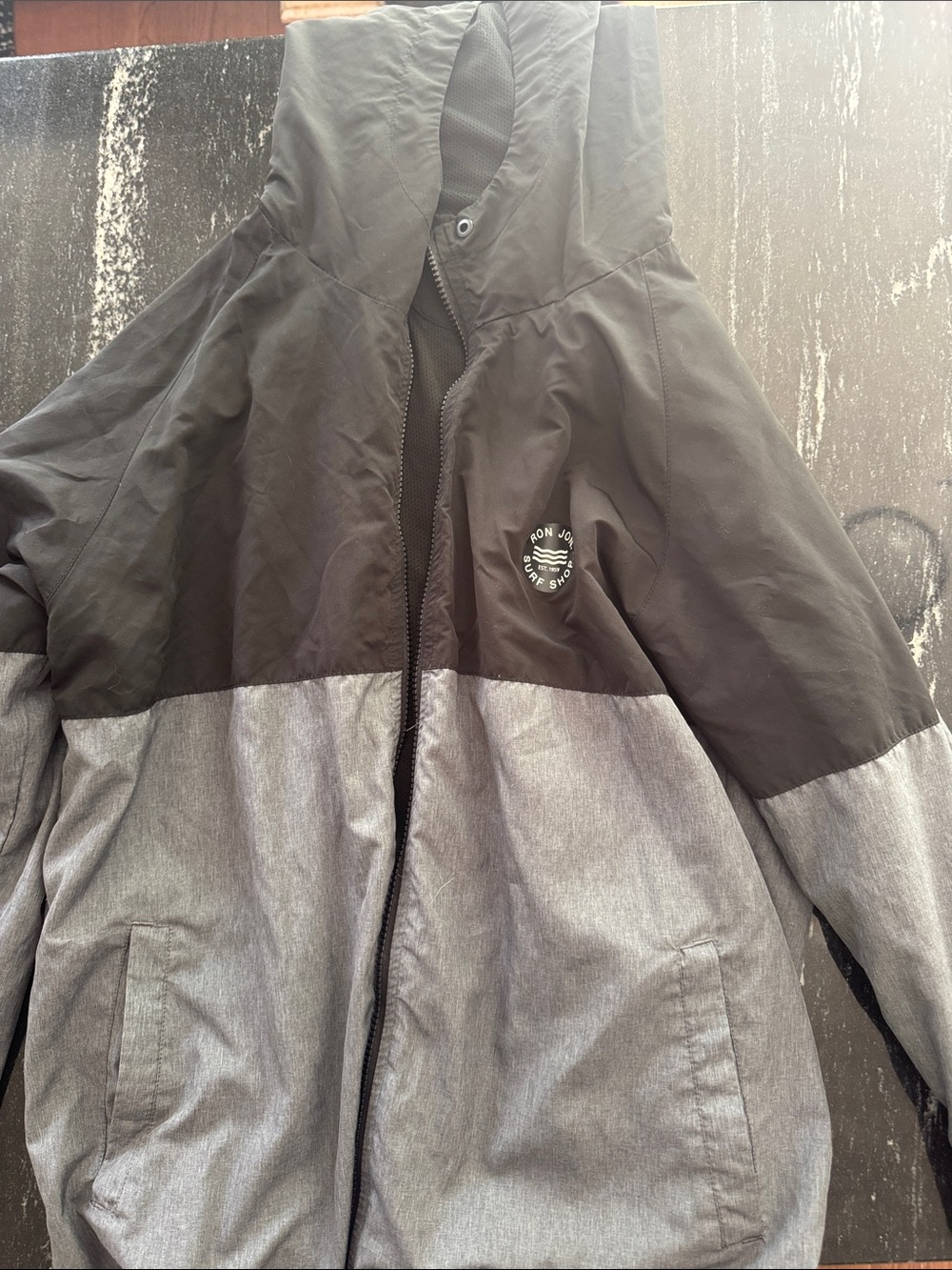 Ron Jon Black and gray Circular Surf Shop Jacket